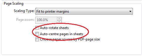 page scaling - sheets