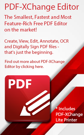 PDF-XChange Editor - The Smallest, Fastest and Most Feature-Rich Free PDF Editor on the market!