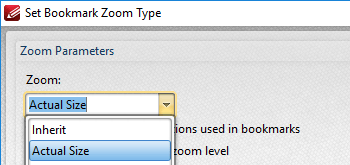 Set the Zoom Type for Bookmarks