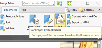 Sort Document Pages by Bookmarks