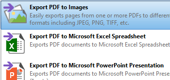 Export PDF Files to Different Formats and/or Extract Images