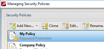Create/Import/Export Security Policies