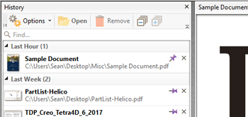 Use the History Pane to View/Edit the History of Opened Documents