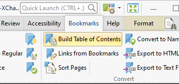 Build a Table of Contents from the Structure of Bookmarks