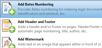 Add Bates Numbering