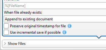 Support for 'Append to Existing Document' for Text-Based File Types